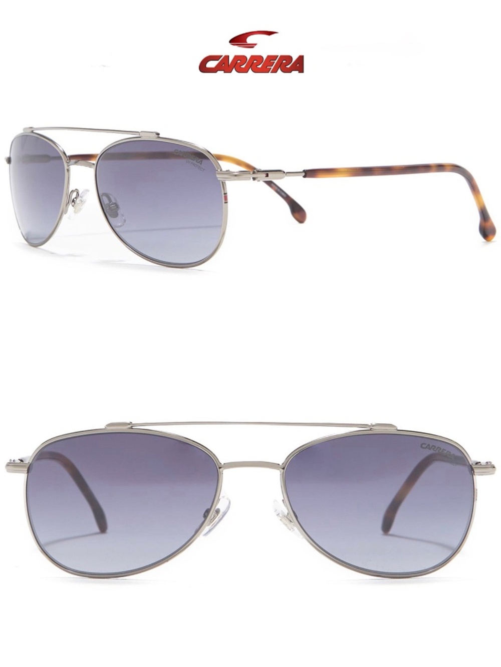 CARRERA CA224/S 6LB9O RUTHENIUM GREY SHADED AVIATOR SUNGLASSES.55 mm